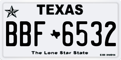 TX license plate BBF6532