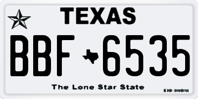 TX license plate BBF6535