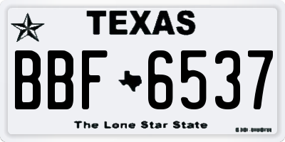 TX license plate BBF6537