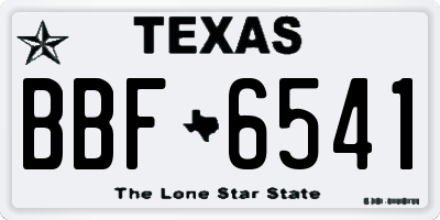 TX license plate BBF6541
