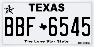 TX license plate BBF6545