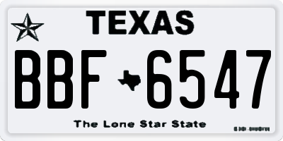TX license plate BBF6547