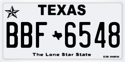 TX license plate BBF6548