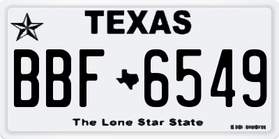 TX license plate BBF6549