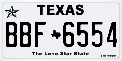 TX license plate BBF6554