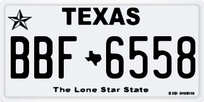 TX license plate BBF6558