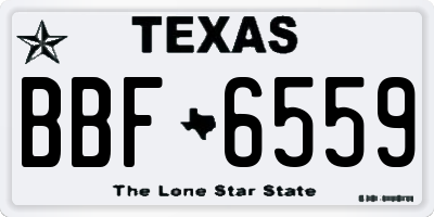 TX license plate BBF6559