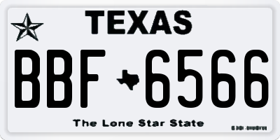 TX license plate BBF6566