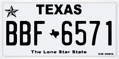 TX license plate BBF6571