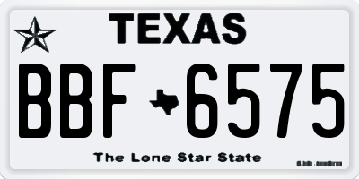 TX license plate BBF6575