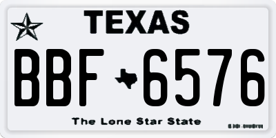 TX license plate BBF6576