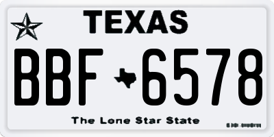 TX license plate BBF6578
