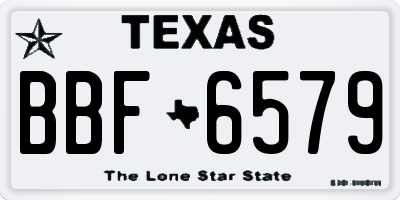 TX license plate BBF6579