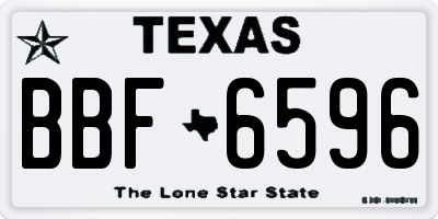 TX license plate BBF6596