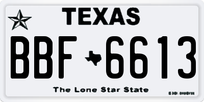 TX license plate BBF6613