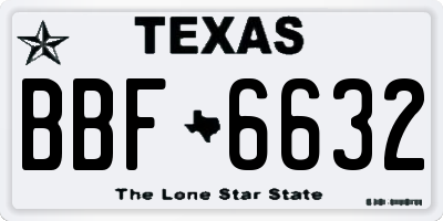TX license plate BBF6632