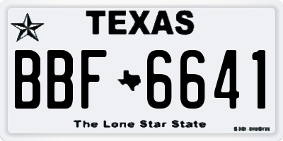 TX license plate BBF6641