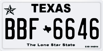 TX license plate BBF6646