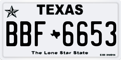 TX license plate BBF6653