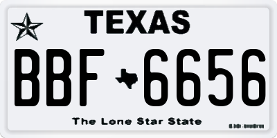 TX license plate BBF6656