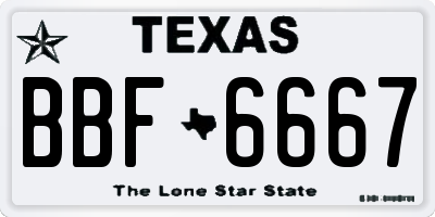 TX license plate BBF6667