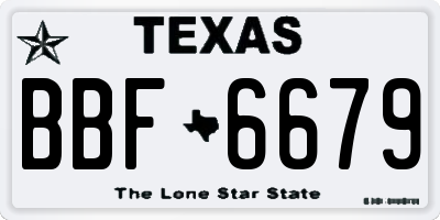 TX license plate BBF6679