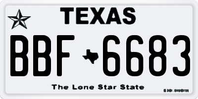 TX license plate BBF6683