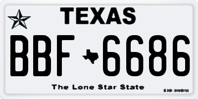 TX license plate BBF6686
