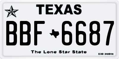 TX license plate BBF6687