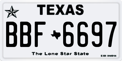 TX license plate BBF6697