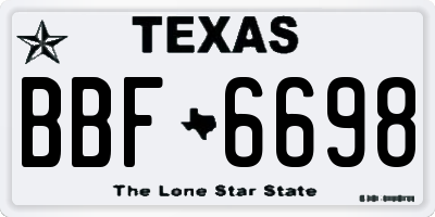 TX license plate BBF6698