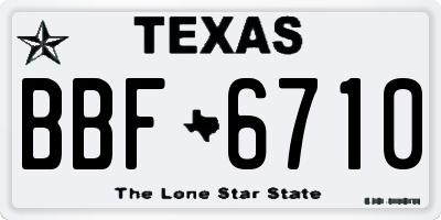 TX license plate BBF6710