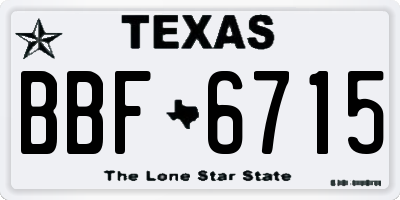 TX license plate BBF6715