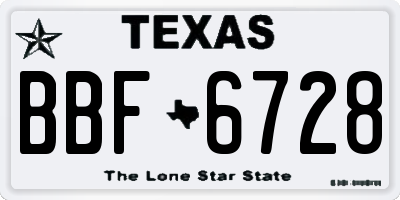 TX license plate BBF6728