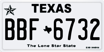 TX license plate BBF6732