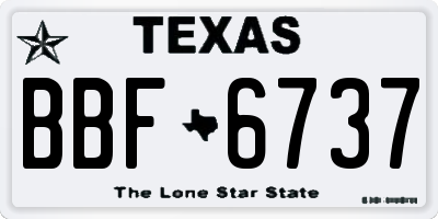 TX license plate BBF6737