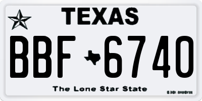 TX license plate BBF6740