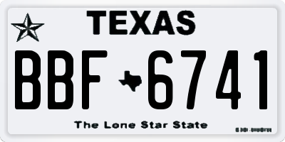 TX license plate BBF6741