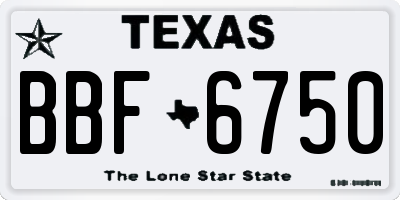 TX license plate BBF6750