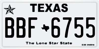 TX license plate BBF6755