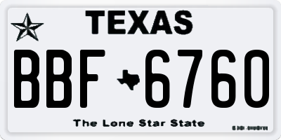 TX license plate BBF6760
