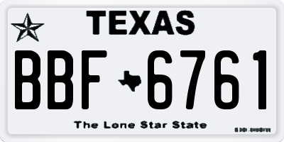 TX license plate BBF6761