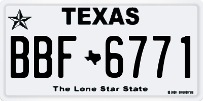 TX license plate BBF6771