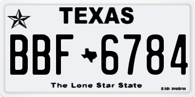 TX license plate BBF6784