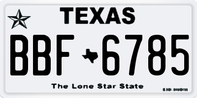 TX license plate BBF6785
