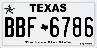 TX license plate BBF6786