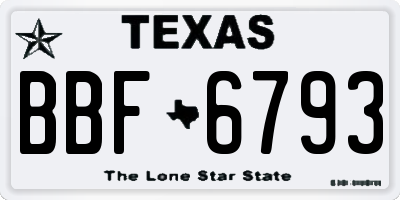 TX license plate BBF6793