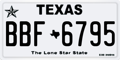 TX license plate BBF6795