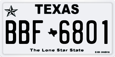 TX license plate BBF6801