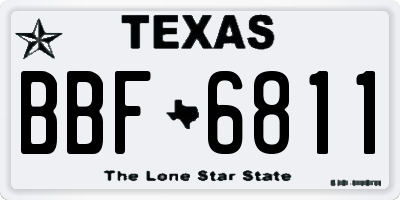 TX license plate BBF6811